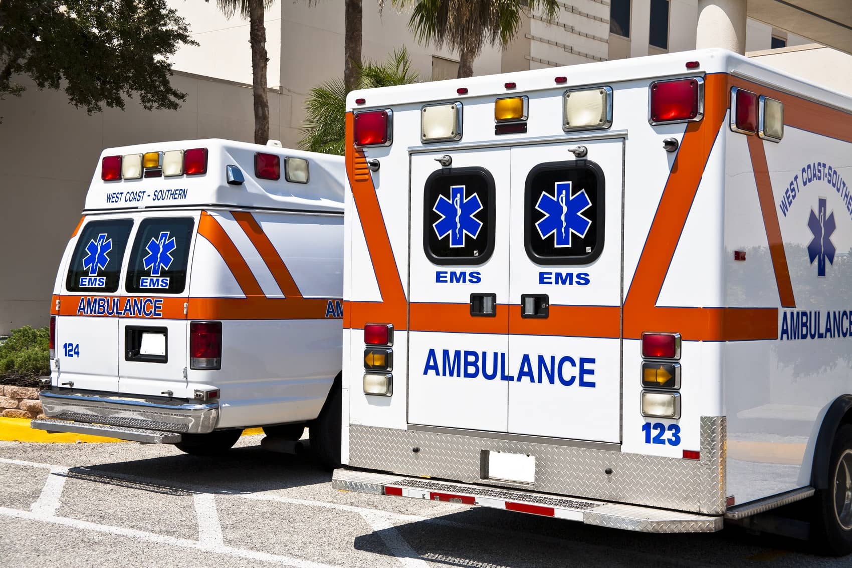 Ambulances parked