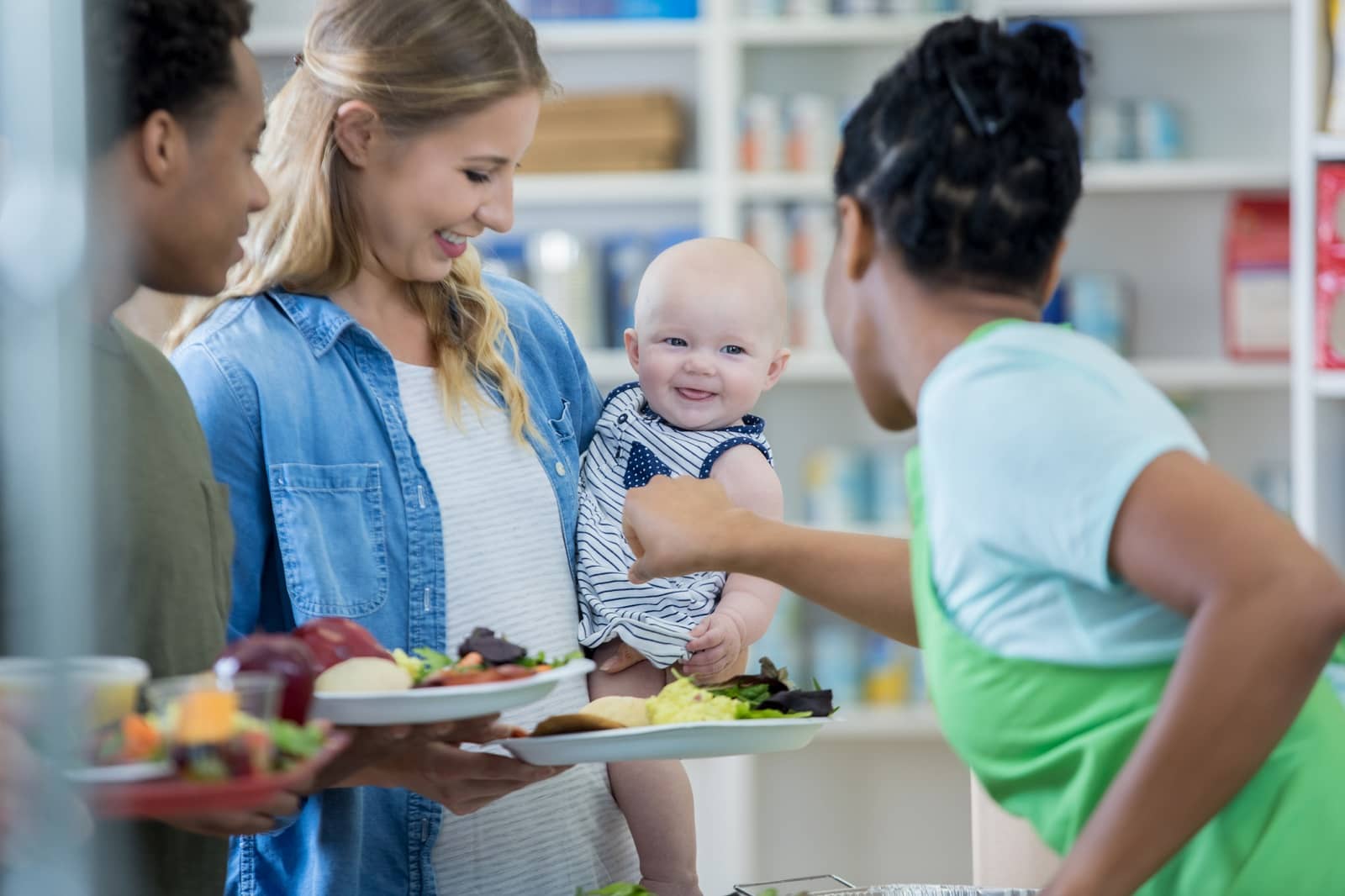 food shelter woman baby