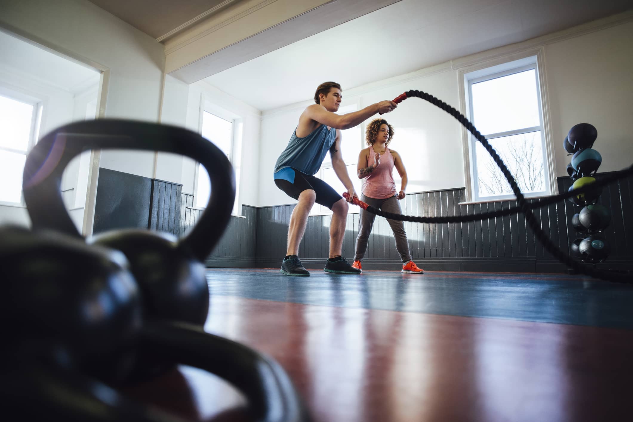Female Personal Trainer and Her Client