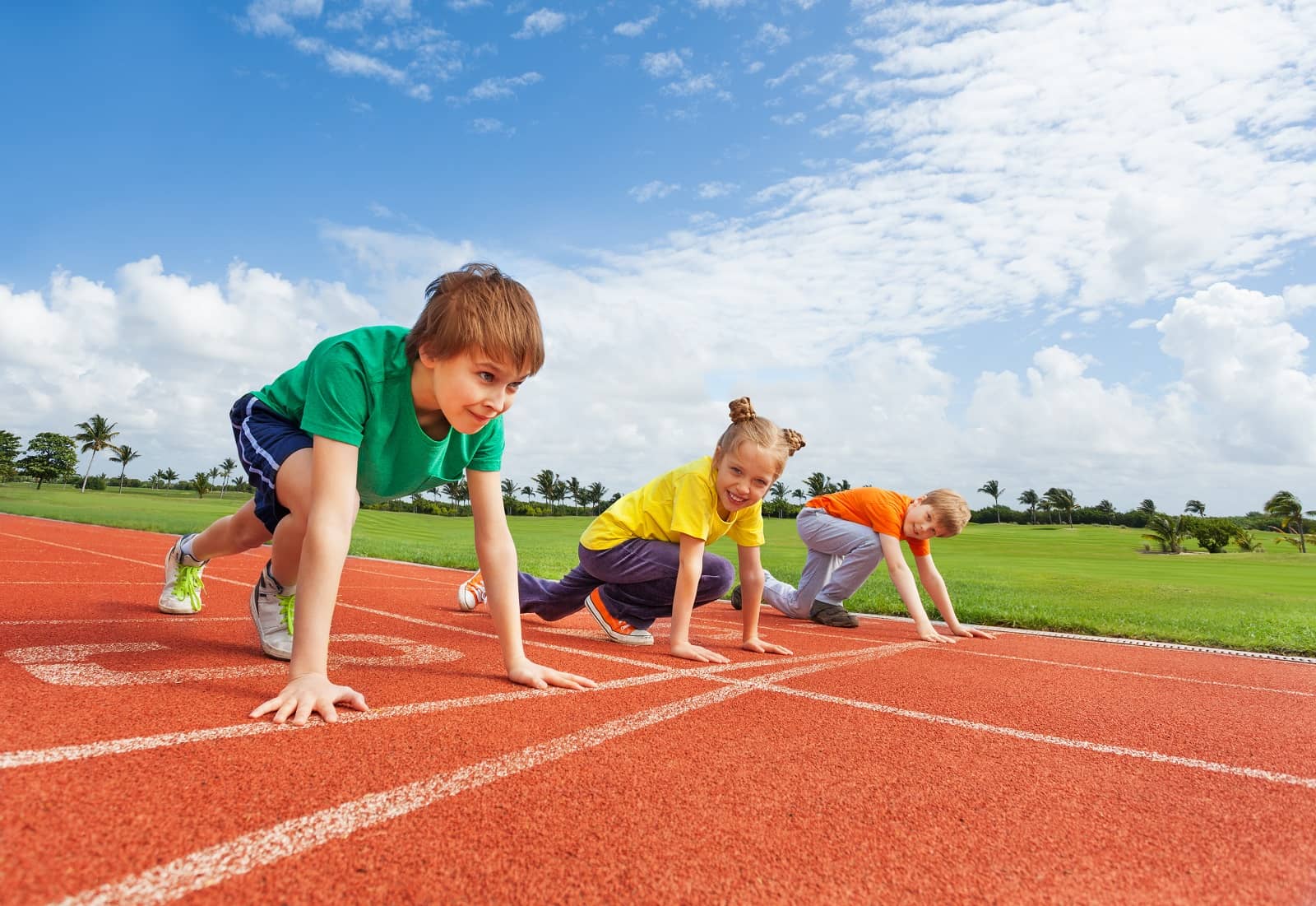 kid on race track running
