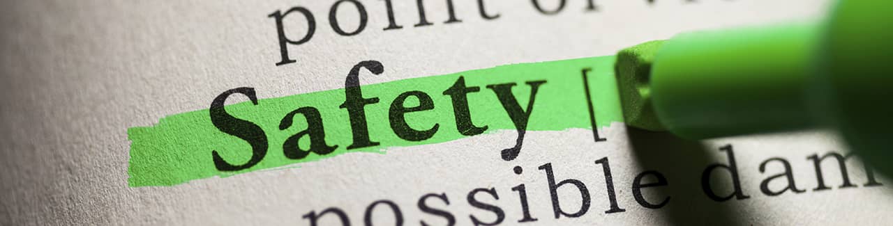 The definition of safety highlighted
