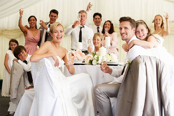 Wedding reception guests